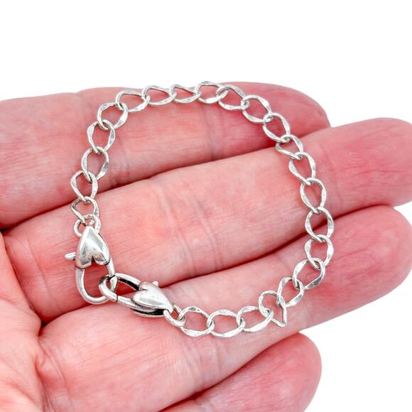 Vintage Silver Tone Extender Chain 6” | Heart Accent Clasp - Picture 1 of 4